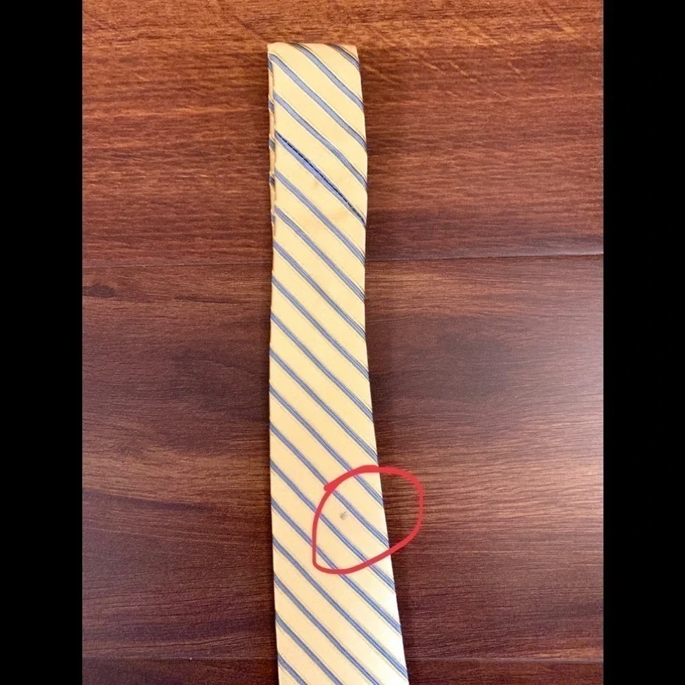 JONES NEW YORK Yellow Stripes Silk Necktie